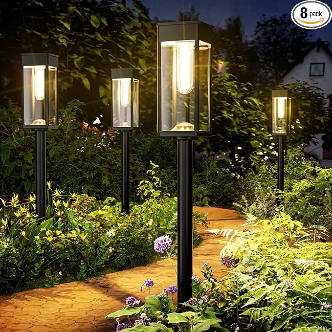 Solar Pathway Lights Outdoor,8 Pack Bright Solar